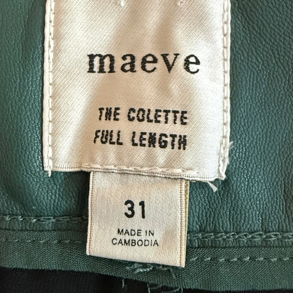 Maeve Colette Green Faux Leather Wide Leg Ankle Pants Size 31 NWOT - Picture 11 of 16